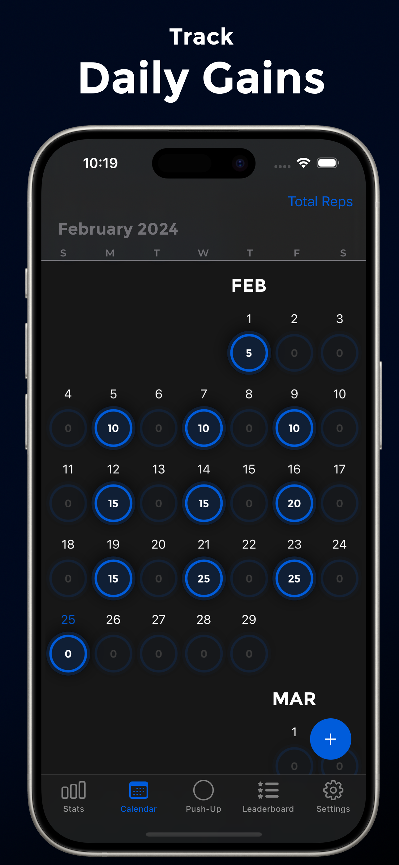 Calendar screen
