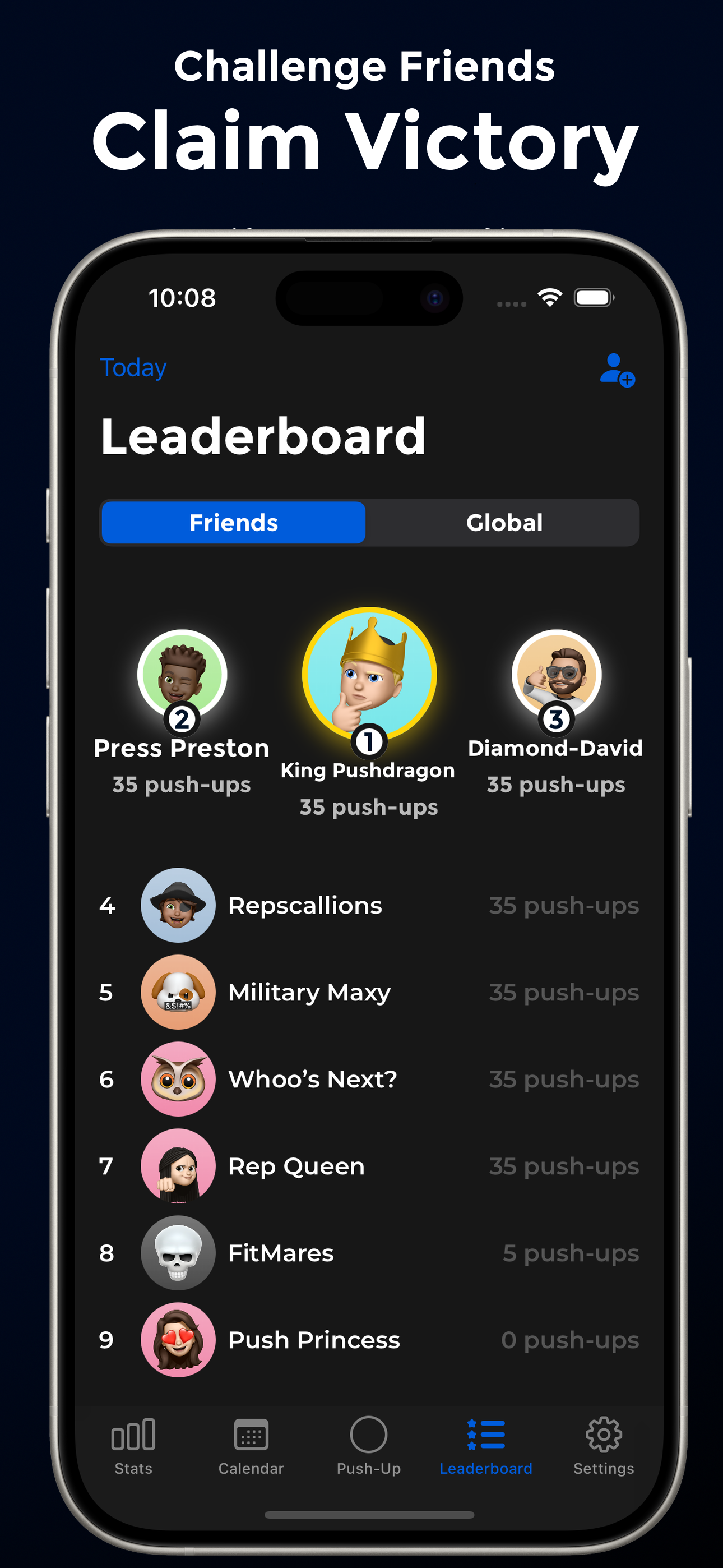 Leaderboard screen